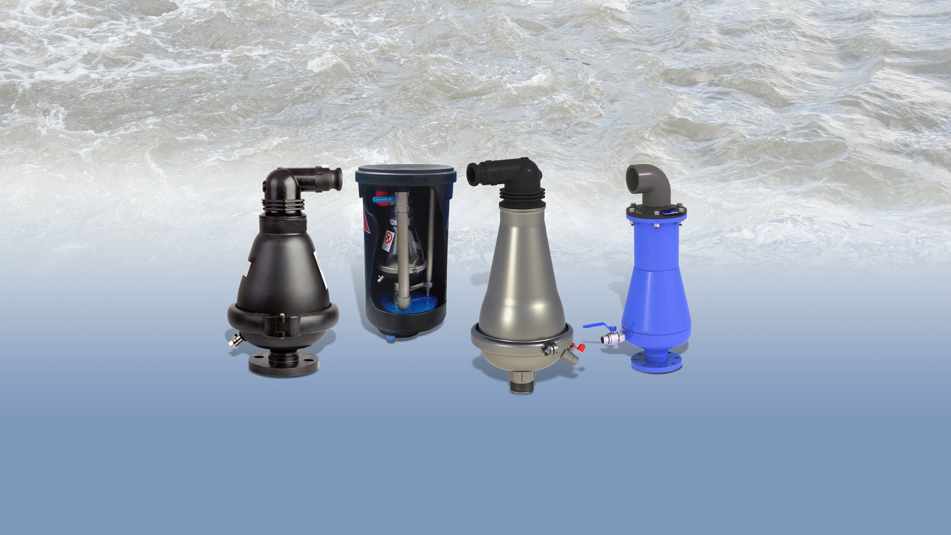 Different air valves for wastewater treatment